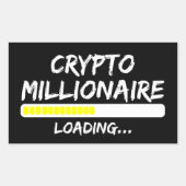 Crypto Millionaire Loading Bitcoin 長方形シール (正面)