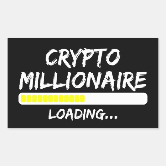 Crypto Millionaire Loading Bitcoin 長方形シール (正面)