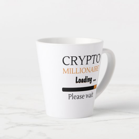 Crypto Millionaire Loading funny trading nft カフェラテマグ (右アングル)