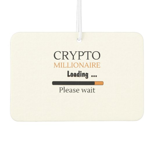 Crypto Millionaire Loading funny trading nft カーエアーフレッシュナー (正面)