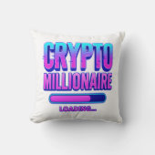 Crypto Millionaire Loading | Neon Digital Currency クッション (正面)