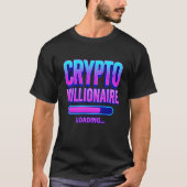 Crypto Millionaire Loading | Neon Digital Currency Tシャツ (正面)