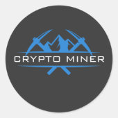 Crypto Miner名前をカスタムする文字 ラウンドシール (正面)