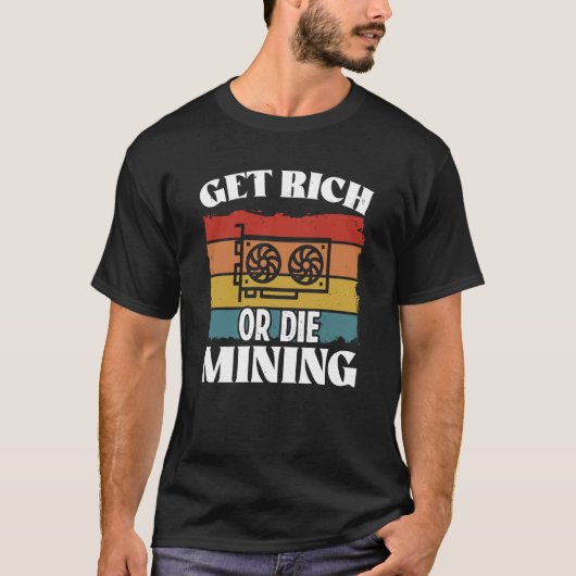 Crypto Miner Cryptocurrency Blockchainテクノロジー Tシャツ (正面)