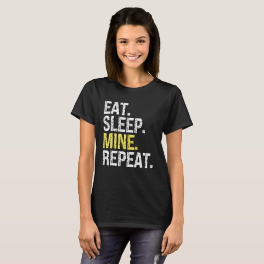 Crypto Miners Sandbox G食べに対するSleep Mine Repeat Tシャツ (正面フル)