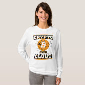 Crypto Over Clout™ ビットコイン資産はアルゴリズムより優位 Tシャツ (正面フル)
