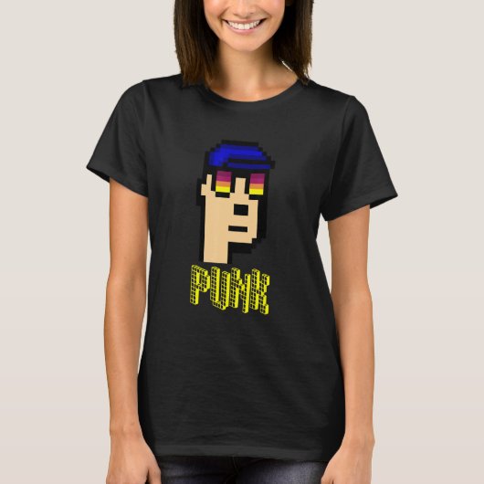 Crypto Punk Cryptocurrency Markets Blockchain NFT Tシャツ (正面)