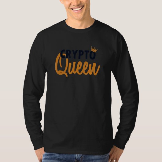 Crypto Queen Blockchains暗号通貨ビット Tシャツ (正面)