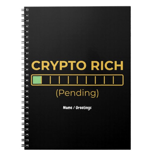 Crypto Rich Pending Loading Bar Funny Investor  ノートブック (正面)