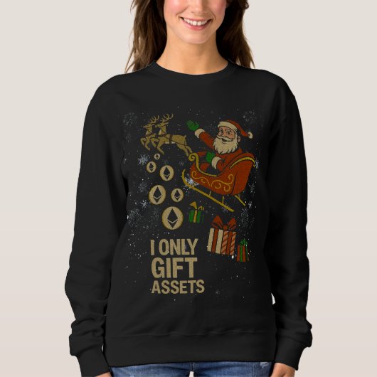 Crypto Sleigh Ride™ サンタホリデー for ETH ステイカーズ スウェットシャツ (正面)
