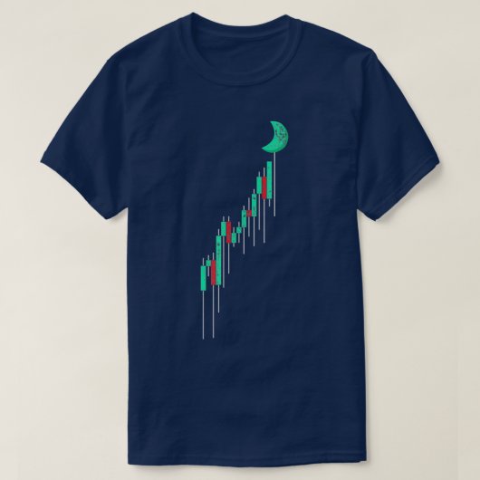 Crypto Trading Hodlヴィンテージ株価チャートモーの Tシャツ (デザイン正面)