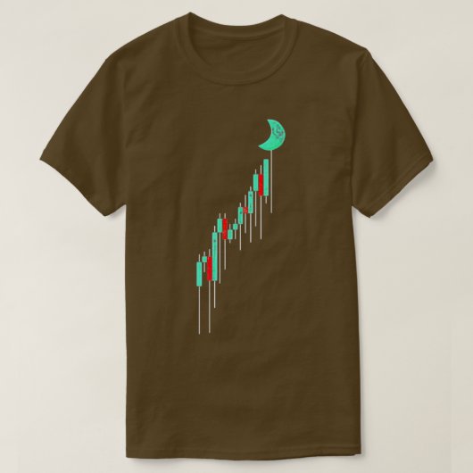 Crypto Trading Hodlヴィンテージ株価チャートモーの Tシャツ (デザイン正面)