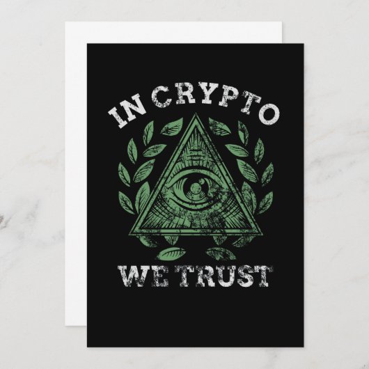 Crypto We Trust Bitcoin Cryptocurency(暗号化ではビットコイン暗 招待状 (正面/裏面)