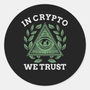 Crypto We Trust Bitcoin Traiding(暗号でのビットコイン取引) ラウンドシール