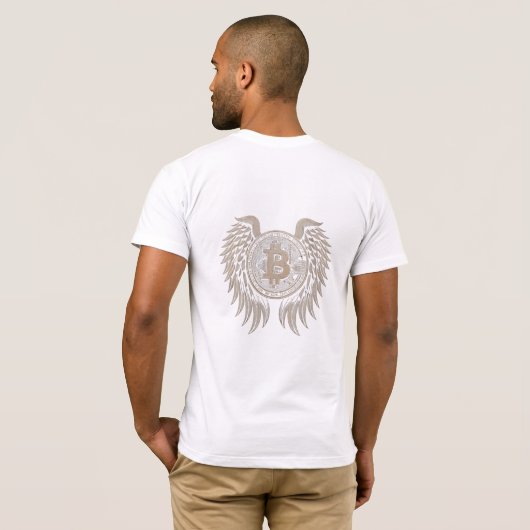 Crypto Wings ビットコイン市場Tシャツ Tシャツ (裏面フル)