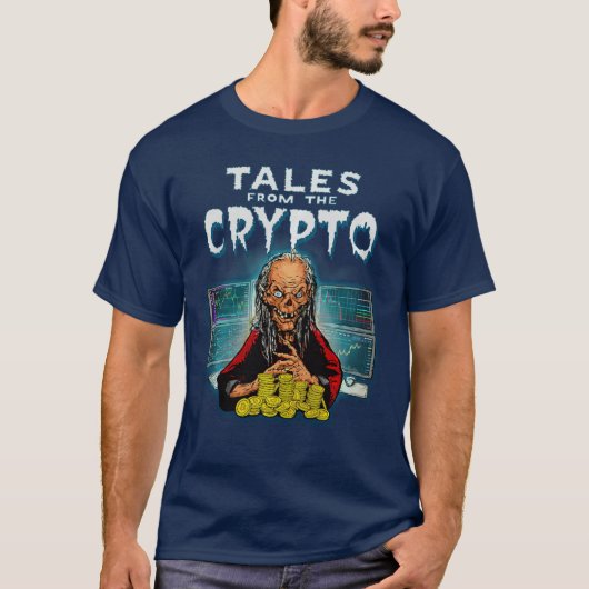 CRYPTOALES 面白い暗号通貨マイナー漫画 BTC コイン Tシャツ (正面)
