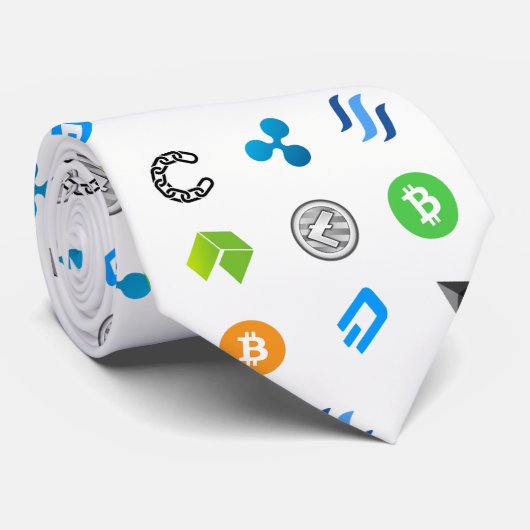 Cryptocurrencyのテーマのタイ ネクタイ (ロール)