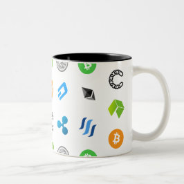 Cryptocurrencyのテーマのツートーンマグ ツートーンマグカップ