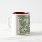 Cryptocurrencyのマグの世界地図 ツートーンマグカップ (正面左)