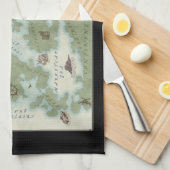 Cryptocurrencyの世界地図 キッチンタオル (四つ折り)