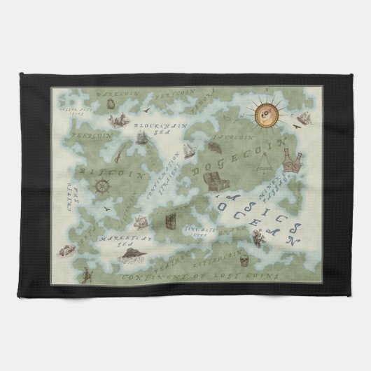Cryptocurrencyの世界地図 キッチンタオル (横)