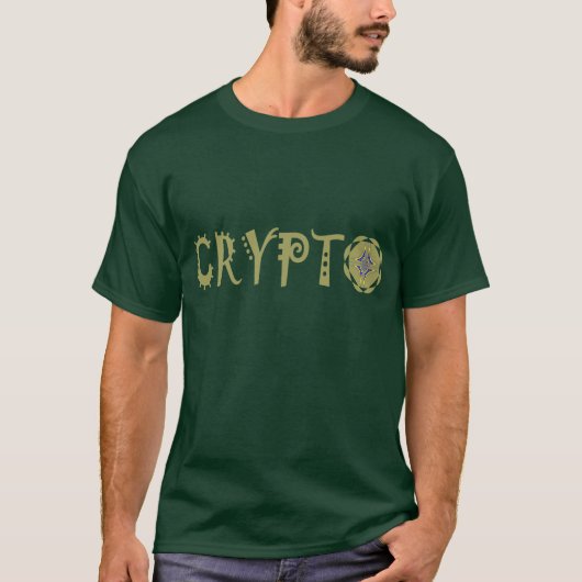 Cryptocurrencyの暗号のフラクタルはTシャツに文字を入れます Tシャツ (正面)