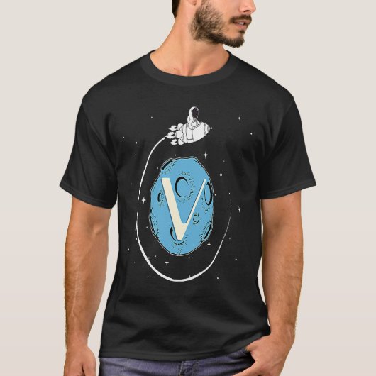CryptocurrencyトークおもしろいVET Vechain Rocketへ Tシャツ (正面)