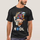 CryptocurrencyトークテゾスHODL XTZ宇宙マンへ Tシャツ (正面)
