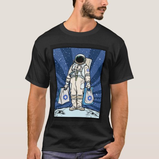 Cryptocurrencyトーク月へのチェーンリンク宇宙M Tシャツ (正面)