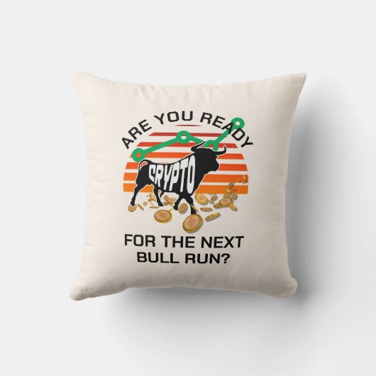 CRYPTOcurrencyブル走Bitcoinクリーム クッション (裏面)