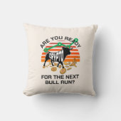 CRYPTOcurrencyブル走Bitcoinクリーム クッション (正面)