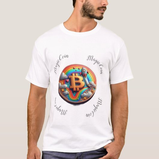 Cryptocurrency funny white t-shirt. tシャツ (正面)