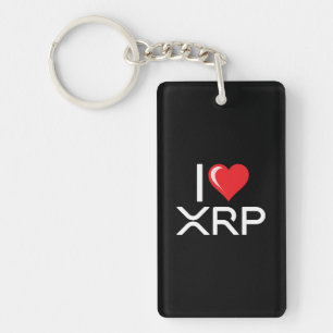 Cryptocurrency I love XRP Crypto引用文かわいいハート キーホルダー