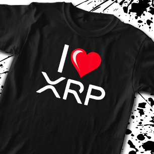 Cryptocurrency I love XRP Crypto引用文かわいいハート Tシャツ