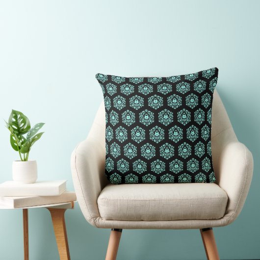 Cryptocurrency MonaCoin MonaDamask Pattern Blue クッション (椅子)