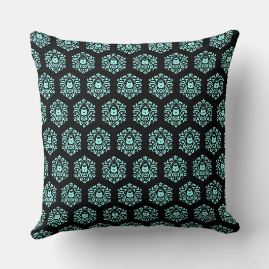 Cryptocurrency MonaCoin MonaDamask Pattern Blue クッション (裏面)