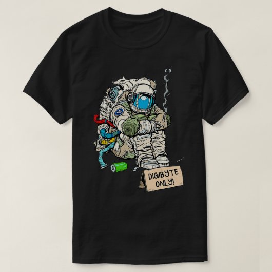 Cryptocurrency Talk Astronaut Hodler Begging For Tシャツ (デザイン正面)