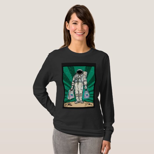 Cryptocurrency Talk  To The Moon Solana Space Man  Tシャツ (正面フル)