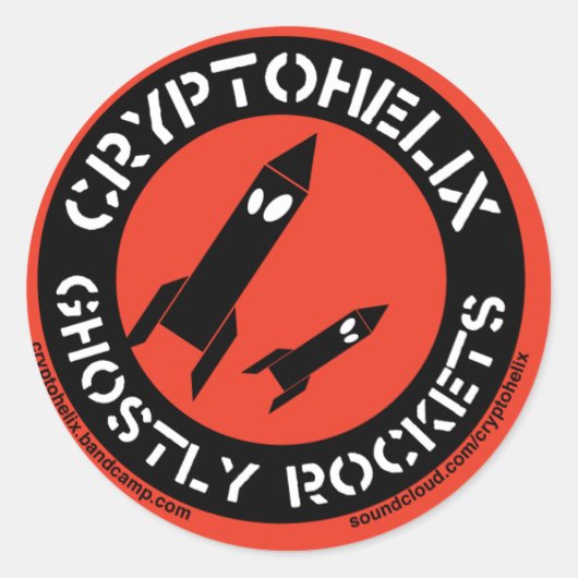 Cryptohelix - Ghostly Rocketのステッカー ラウンドシール (正面)
