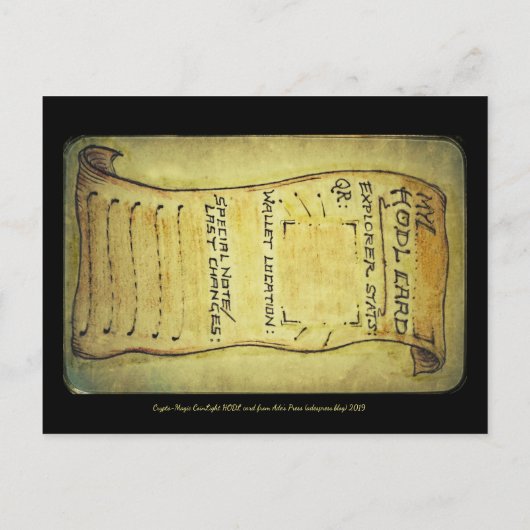 'CryptoMagic'カスタマイズ可能なウォレットまたはHODLカード インビテーションポストカード (裏面)