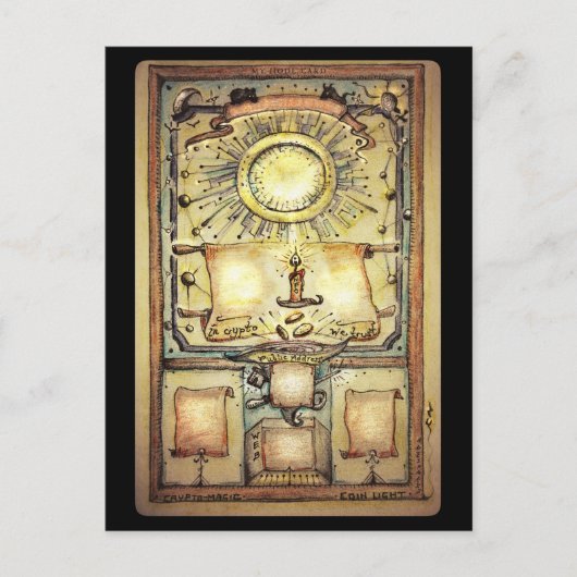 'CryptoMagic'カスタマイズ可能なウォレットまたはHODLカード インビテーションポストカード (正面)