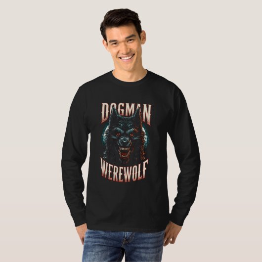Cryptozology Cryptid Dogman Wolf Creative Fan Tシャツ (正面フル)