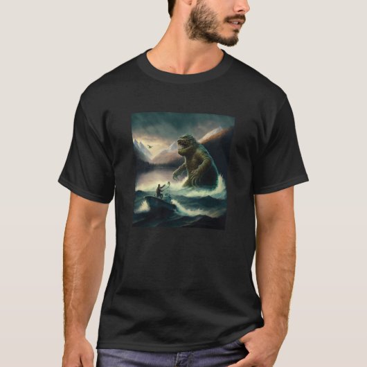 Cryptozoologists Cryptid Lake Creature Rising from Tシャツ (正面)