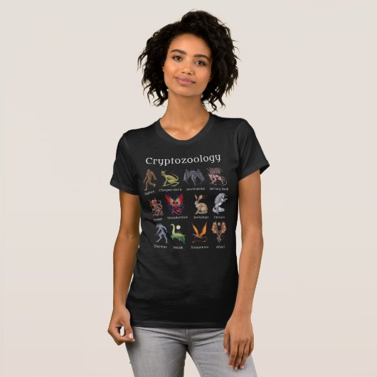 Cryptozoology Cryptid Creatures Tシャツ (正面フル)