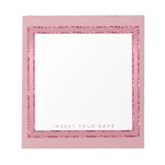 Crystalバラパーソナライズされた金ゴールドメモ帳5.5インチx 6インチ ノートパッド (正面)