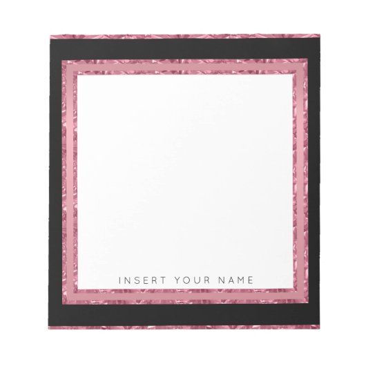 Crystalバラ金ゴールドとブラックメモ帳5.5インチx 6インチ ノートパッド (正面)