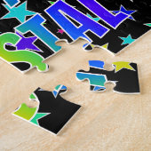 「CRYSTAL」名、おもしろい「ハッピーバースデー」 ジグソーパズル (側面)