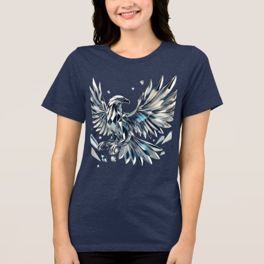Crystal 王室の Eagle:パワーとエレガンスのシンボル トライブレンドTシャツ (正面)