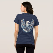 Crystal 王室の Eagle:パワーとエレガンスのシンボル トライブレンドTシャツ (裏面全面)