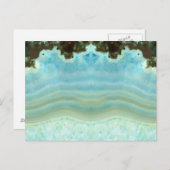 Crystal 空白の Blue日付パーティーの保存 案内ポストカード (正面/裏面)